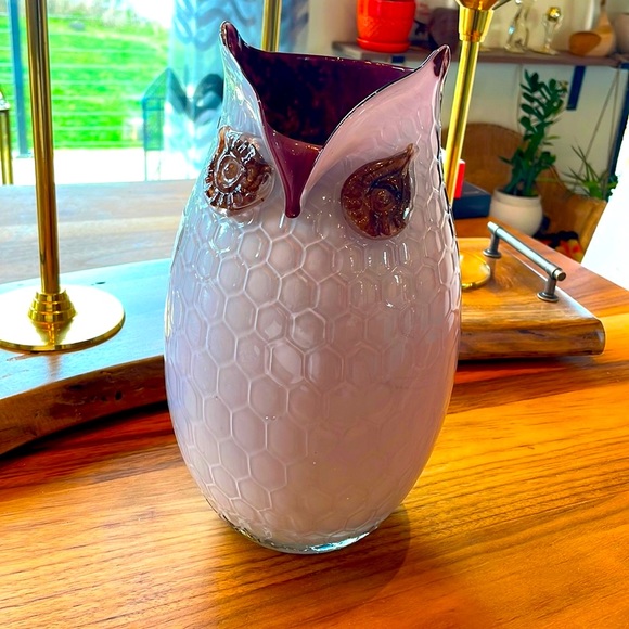 ****SOLD**SOLD******🌸GORGEOUS Murano Glass Owl Vase - Picture 1 of 13